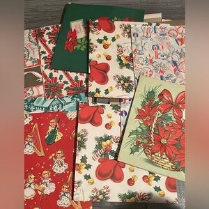 FINAL SALE 12 Sheets of Vintage Wrapping Paper with Box 50s or 60s